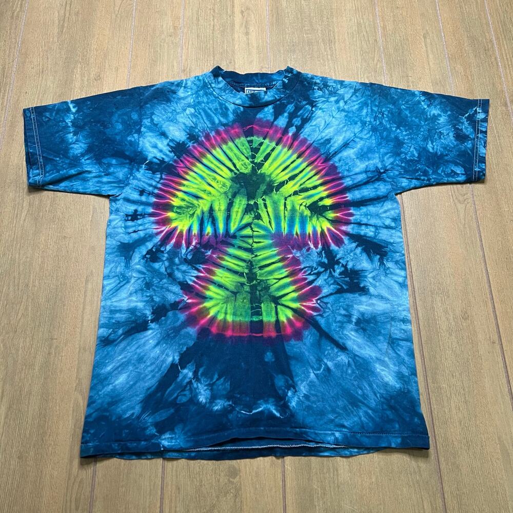 Vintage 90s T shirt All Sport Sz Large  blue diamond pleated tie-dye‎ cotton Y2K